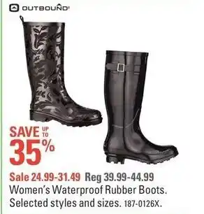 Canadian Tire Women's waterproof rubber boots offer