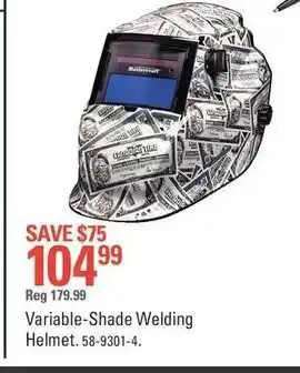 Canadian Tire Variable-Shade Welding Helmet offer