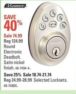 Canadian Tire Round Electronic Deadbolt offer