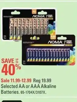 Canadian Tire Selected AA or AAA Alkaline Batteries offer