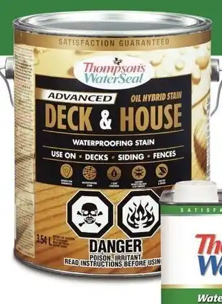 Canadian Tire Thompson's advanced deck & house stain offer