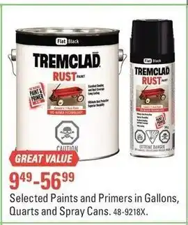 Canadian Tire Selected paints and primers in gallons offer
