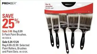 Canadian Tire 5 Paint brushes offer