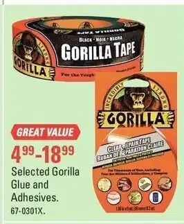 Canadian Tire Gorilla glue and adhesives offer