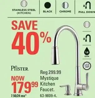 Canadian Tire Mystique kitchen faucet offer