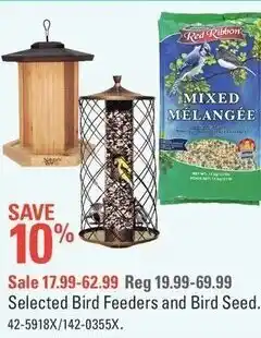 Canadian Tire Selected bird feders and bird seed offer