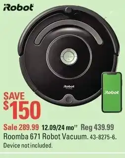 Canadian Tire Roomba 671 robot vacuum offer