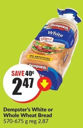 FreshCo Dempster's white or whole wheat bread offer