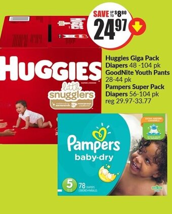 FreshCo Huggies giga pack diapers offer