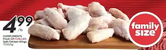 Safeway COMPLIMENTS fresh AIR-CHILLED split chicken wings offer