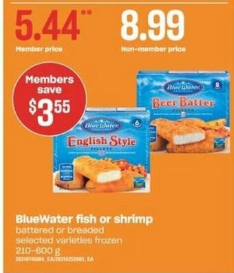 Independent Grocer Bluewater Fish or Shrimp offer