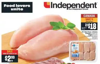 Independent Grocer PC Blue Menu Chickn Breasts offer