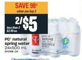 Independent Grocer PC Natural Spring Water offer