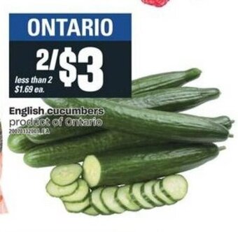 Independent Grocer English Cucumbers offer