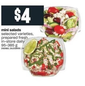 Independent Grocer Mini Salads offer