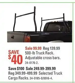 Canadian Tire Selected truck cargo racks offer