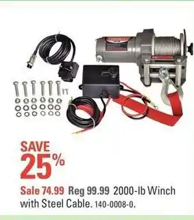 Canadian Tire Winch with steel cable offer