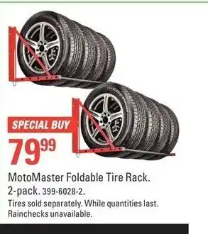 Canadian Tire Motomaster foldable tire rack 2-pack offer