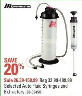 Canadian Tire Selected auto fluid syringes and extractors offer