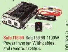 Canadian Tire 1100w power inverter. with cables and remote offer