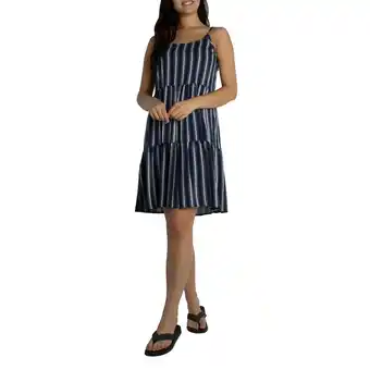 Giant Tiger lily morgan Women's Sleeveless Round Neck Denim Tiered Skirt Dress offer