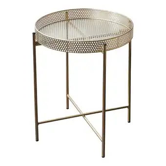 Giant Tiger Metal Side Table with Removable Tray, Gold, 18.5-in offer