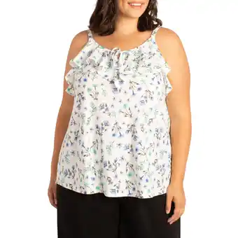 Giant Tiger lily morgan Women's Plus Printed Flutter Round Neck Cami offer