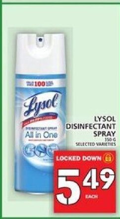 Food Basics Lysol Disinfectant Spray offer