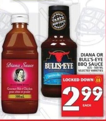 Food Basics Diana Or Bull's-Eye BBQ Sauce offer
