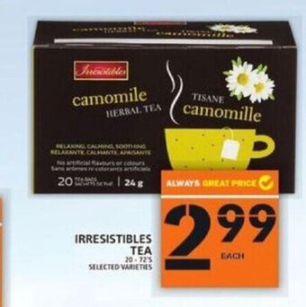 Food Basics Irresistibles Tea offer