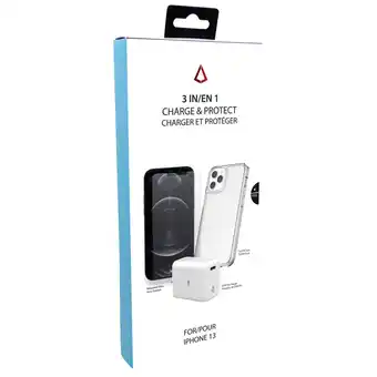 Best Buy LBT 3-in-1 Charge & Product Bundle w/ Case, Screen Protector & Wall Charger for iPhone 13 - Clear offer