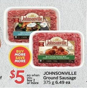Sobeys Johnsonville Ground Sausage offer