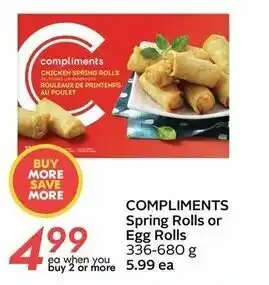 Sobeys Compliments Spring Rolls or Egg Rolls offer