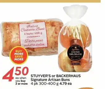 Sobeys Stuyver's or Backerhaus Signature Artisan Buns offer