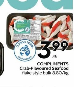 Sobeys Compliments Crab-Flavoured Seafood offer