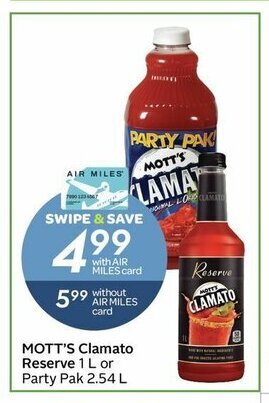 Sobeys Mott's Clamato Reserve offer