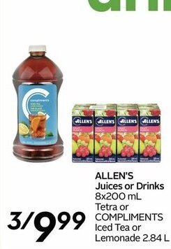 Sobeys Allen's Juices or Drinks offer