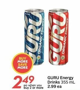 Sobeys Guru Energy Drinks offer