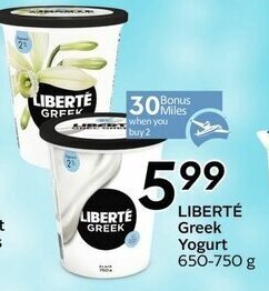 Sobeys Liberté Greek Yogurt offer