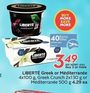 Sobeys Liberté Greek or Méditerranée offer