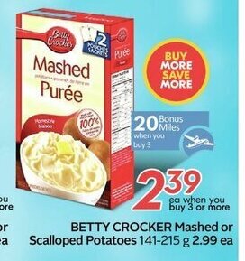 Sobeys Betty Crocker Mashed or Scalloped Potatoes offer