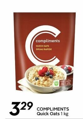 Sobeys COMPLIMENTS quick oats offer