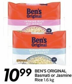 Sobeys BEN'S ORIGINAL basmati or jasmine rice offer