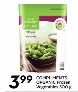 Sobeys COMPLIMENTS ORGANIC frozen vegetables offer