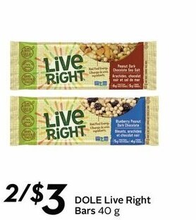 Sobeys DOLE live right bars offer