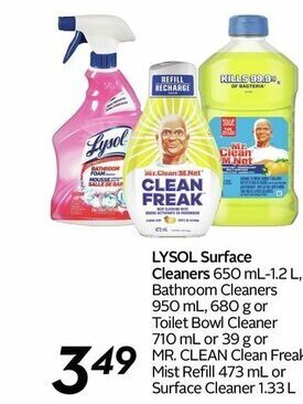 Sobeys LYSOL surface cleaners offer