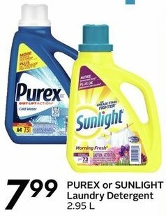 Sobeys PUREX or SUNLIGHT laundry detergent offer