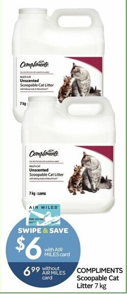 Sobeys COMPLIMENTS scoopable cat litter offer