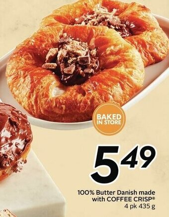 Sobeys 100% butter danish made with COFFEE CRISP offer