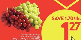 Walmart Red or green seedless grapes offer